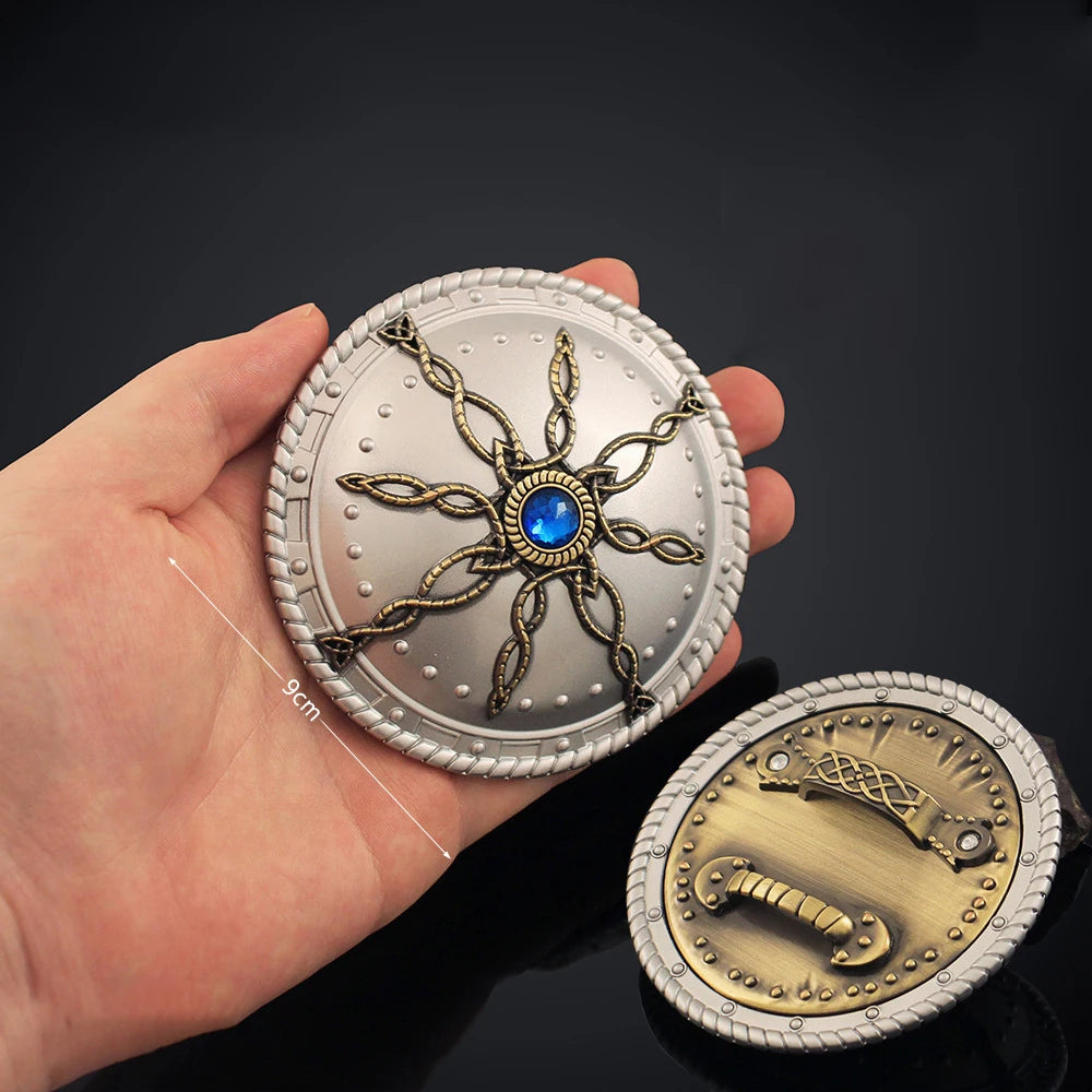 Diablo II Shield Model Toys 9cm / 3.54in Zinc Alloy Collectible, Heavy 3D Replica, Thickened Metal Ornament Gift for Game Fans