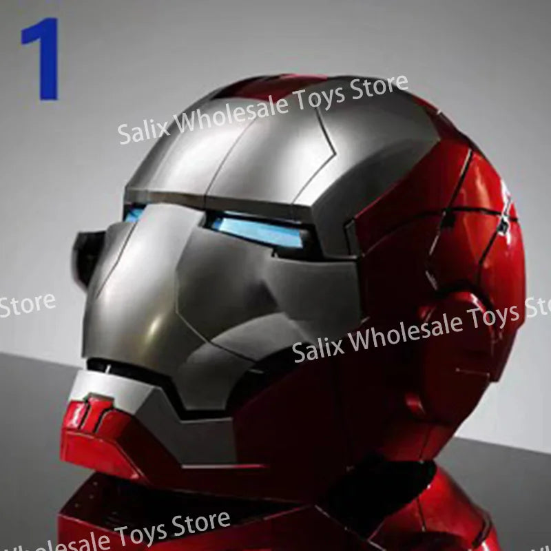 Iron Man Autoking 1/1 Mk5 Helmet 8 sides open Remote And Voice Control Automatic Helmet Mask With Led Light Gifts Toy customized