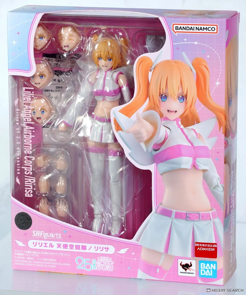 Original Bandai S.H.Figuarts Liliel Angel Airborne Corps/Ririsa Mikari Figure Finished Model kit  Anime Action Toy Gift In shock