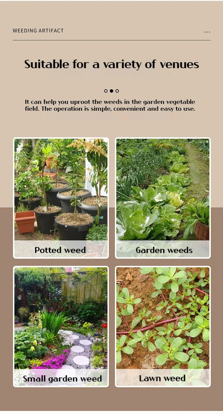Portable standing weeder, manual weeding/pulling/rooting/garden hand tools, single weeder without pole