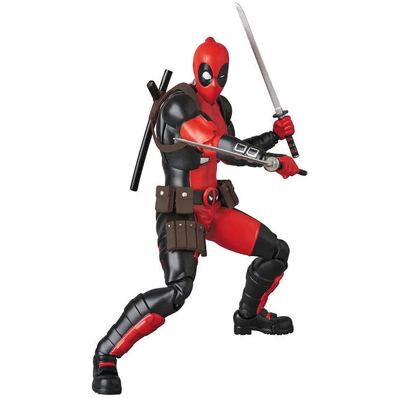 Hot 16cm Anime Deadpool Mafex 082 X-Men Action Figures Comic Version Collectable Model Doll Cool Boys Birthday Gifts