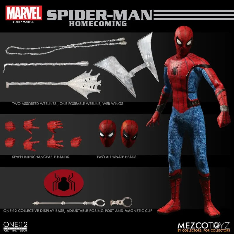 MEZCO Original 1/12 Finished Product Movable Exquisite Figurine Spider-Man Homecoming Anime Toys Model Festival Gift for Boys