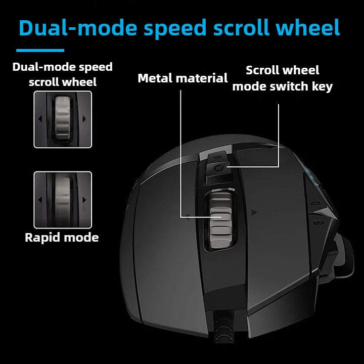 Logitech G502 HERO Esports Gaming Wired Mouse, 25600DPI Adjustable, 11 Programmable Keys,Dual-mode roller, Ergonomic Design, RGB