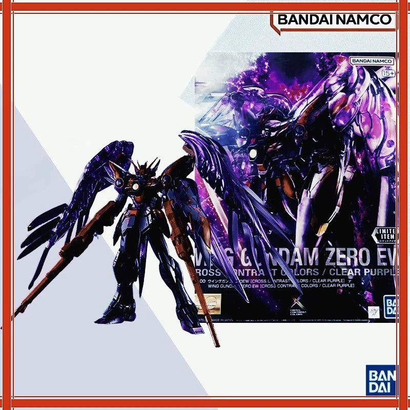 In Stock Bandai Original Box MG 1/100 WING GUNDAM ZERO EW CROSSCONTRASTCOLORSCLEAR Action Figure Toy