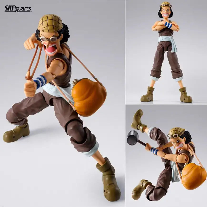 Original BANDAI S.H.Figuarts Anime ONE PIECE USOPP Dawn of the Adventure Anime Action Figures Model Figurine PVC Toys