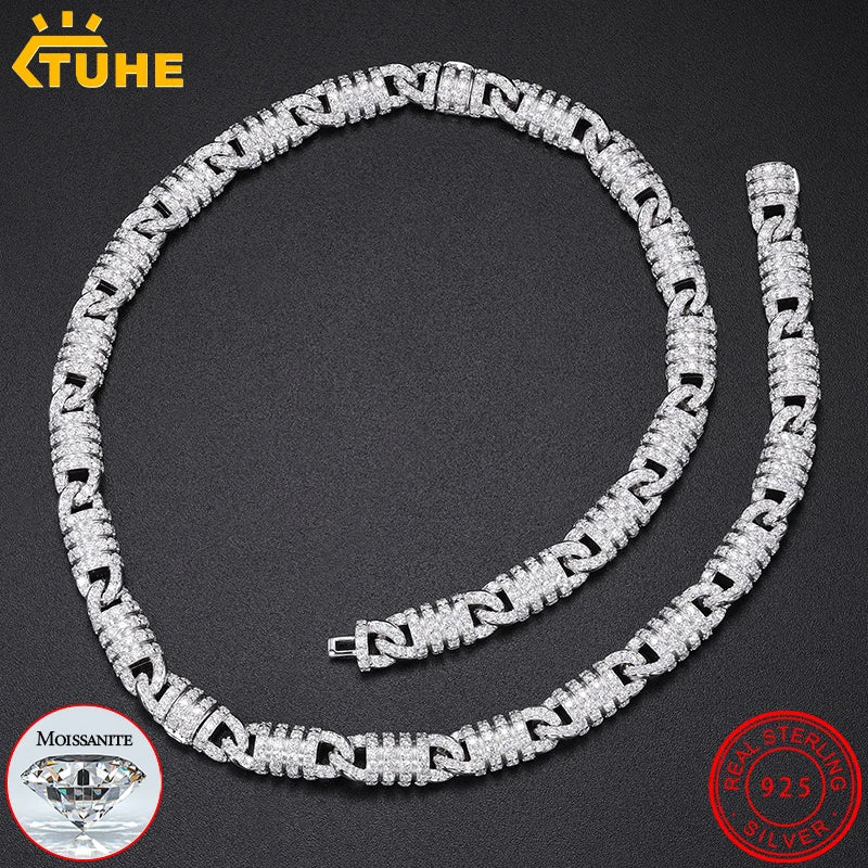 Full D VVS1 Moissanite Infinite Necklace Original 925 Sterling Silver For Women Man Fine Party Jewelry Gift Divide Into Bracelet