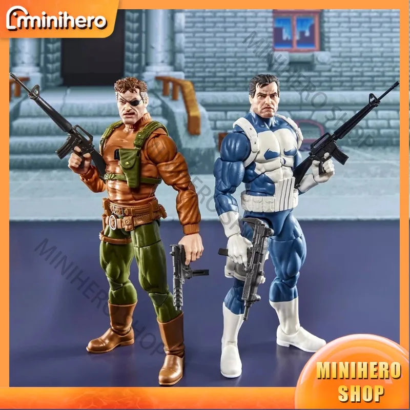 In Stock Hasbro Marvel Legends Gamerverse Collection Punisher & Nick Fury 2 Pack 15 cm Anime Style Action Figures Toy Set
