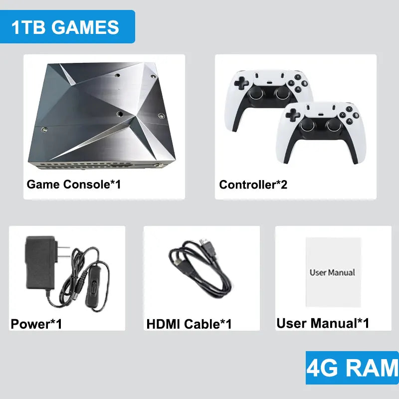 Loaded 70000+ Games 2TB P88 Retro Game Console for Wii PS2 DC PSP GAMECUBE Plug-and-Play On TV Win11&Batocera39 Children's Gift