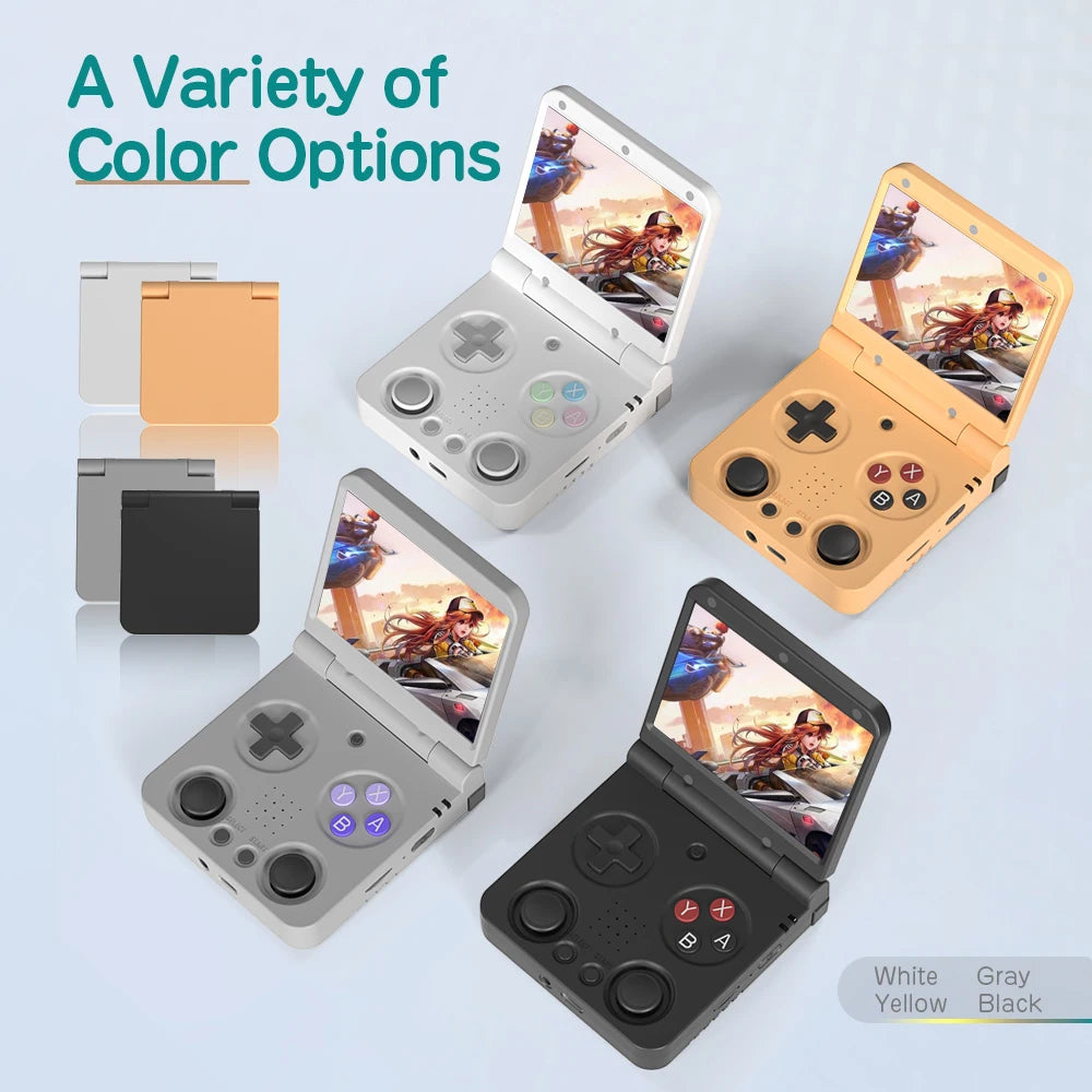 MIYOO Flip V2 Handheld-Spielekonsole 3,5-Zoll-IPS-Bildschirm Retro Kompakte tragbare Spielmaschine für Unterhaltungsspieler unterwegs als Geschenk