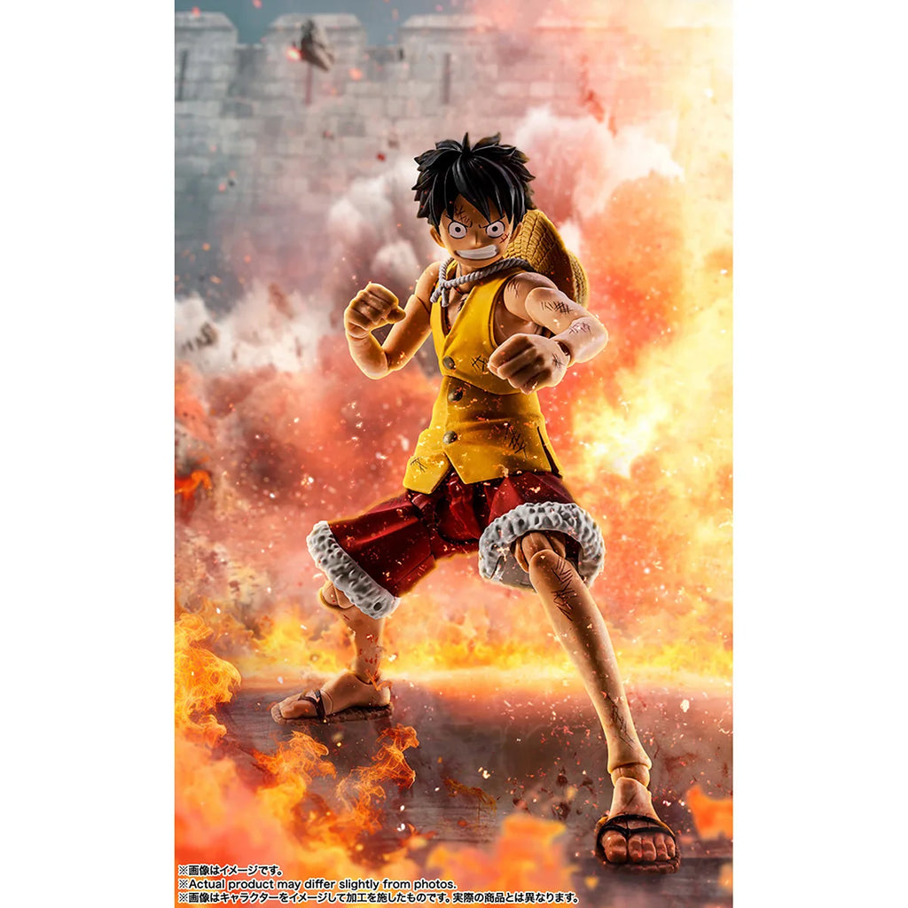 Original Bandai S.H.Figuarts Monkey.D.Luffy Marineford Anime Figure 1/12 Action Doll Ornament Collectible Model Toy