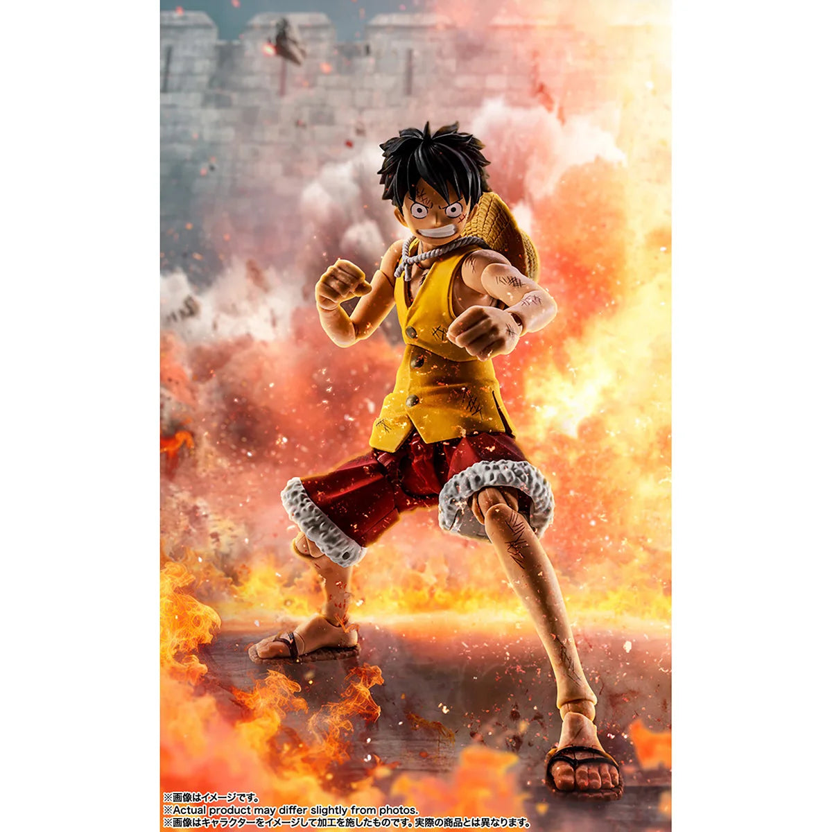 Original Bandai S.H.Figuarts Monkey.D.Luffy Marineford Anime Figure 1/12 Action Doll Ornament Collectible Model Toy