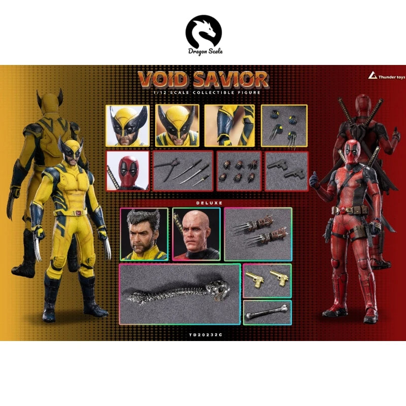 In Stock Original Thunder Toys 1/12 Void Saviour TD20232 Deadpool Wolverine 6inch Full Set Action Figure Model Toys