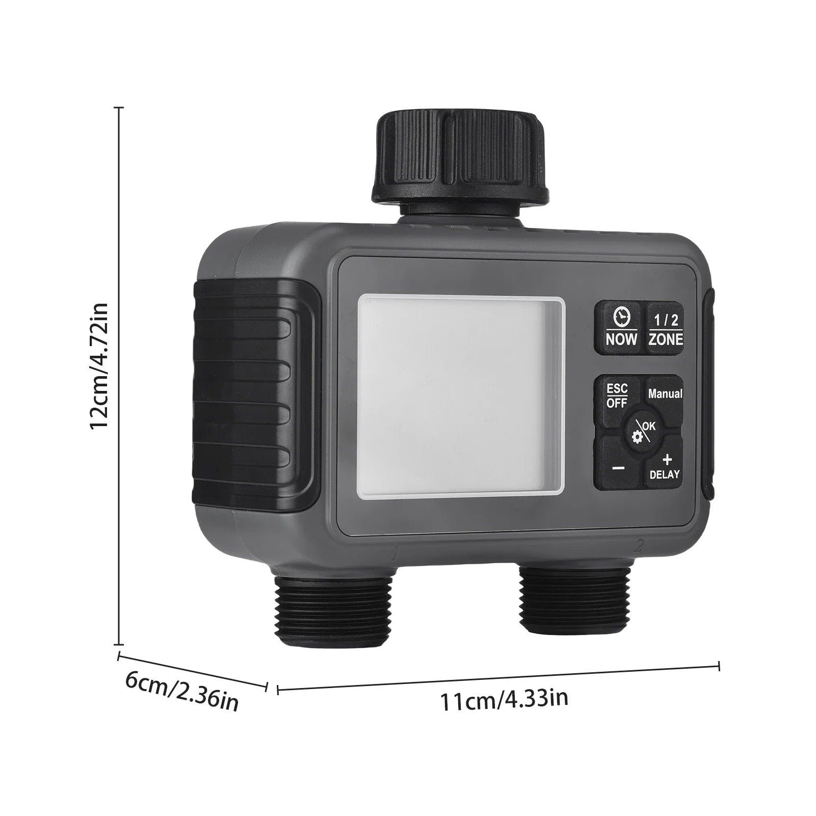 Wassertimer Gartenbewässerungssystem 2 Ausgänge Automatische Zeitventile Controller Regenverzögerung Bewässerung Großes LCD IPX5 Wasserdicht 