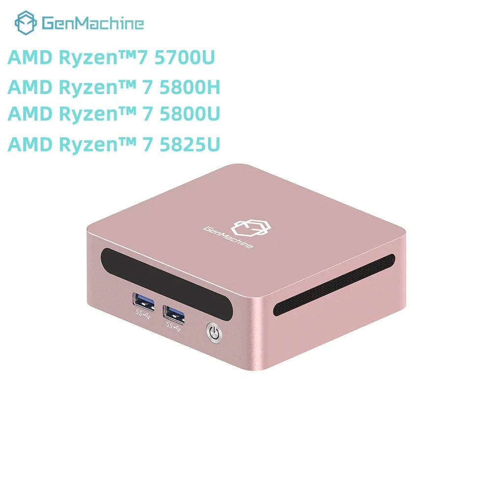 GenMachine New Mini PC 5700U 5800H 5800U 5825U Windows 11 Ryzen Windows 11 DDR4 3200MHz AMD WiFi6 Diy Gaming Computer