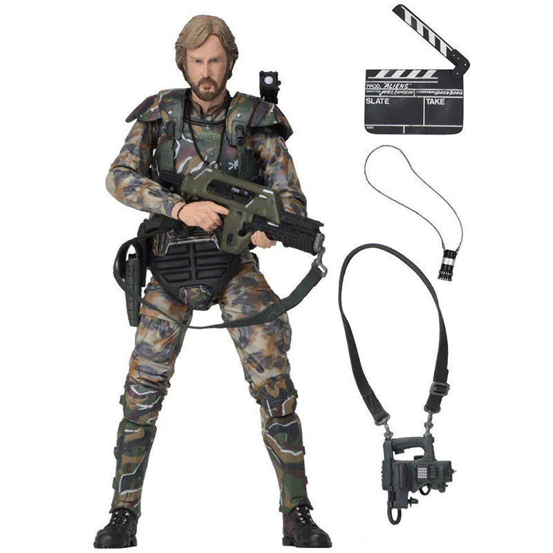 NECA Alien срещу Predator - фигурка на полковник Камерън, извънземни, режисьор Джеймс Камерън, морски пехотинец, колекционерски модели, играчки, кукли, подаръци, 18 см