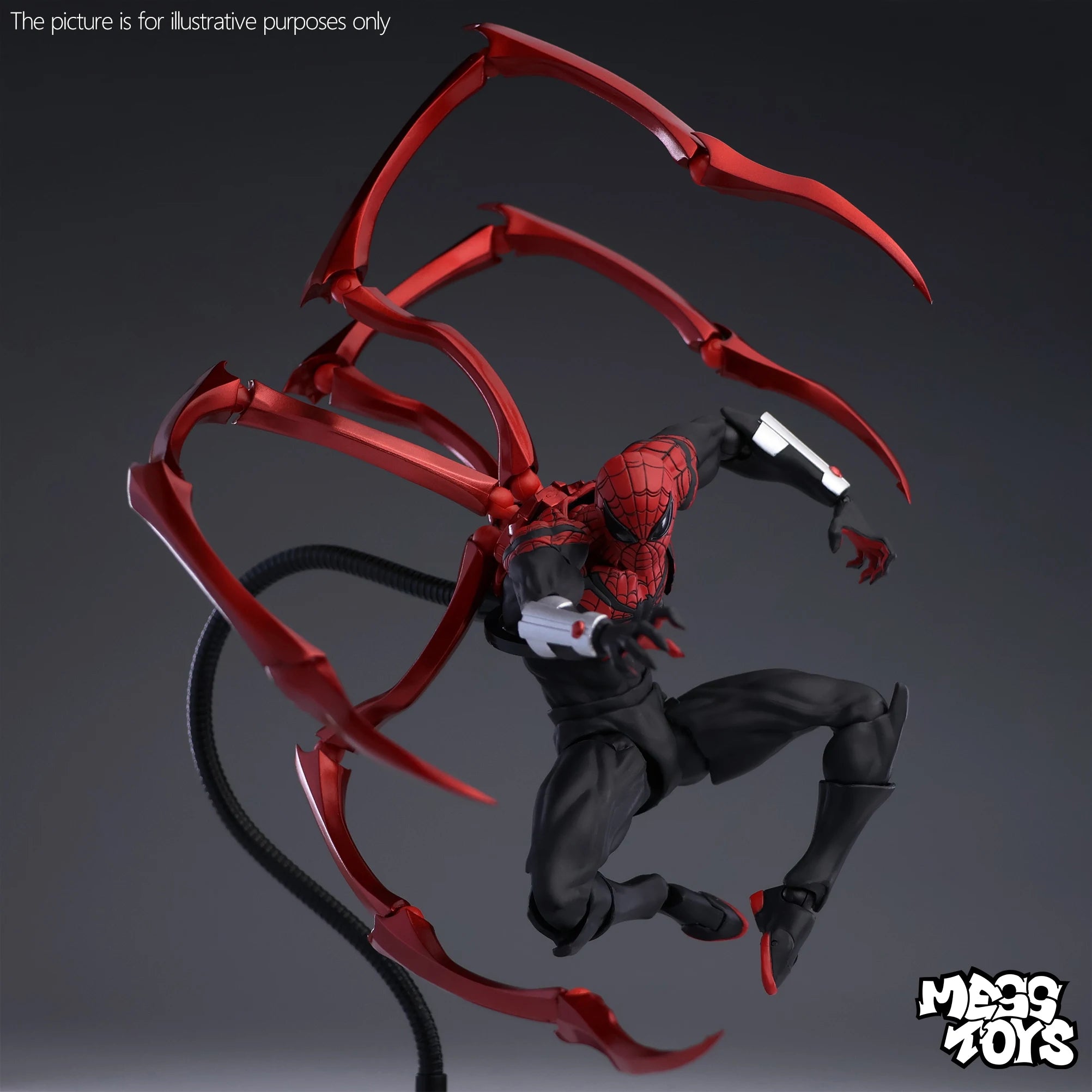 in stock Hot MessToys SpiderMan Figure Ct Toys Black Red Spider Man Mess Toys Anime Action Figure Figurine Collectible Model