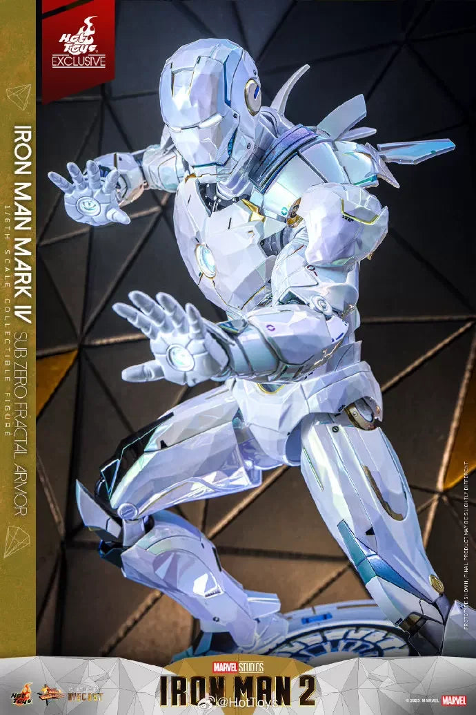 Hot Toys Exclusive Iron Man Mark IV Sub Zero Fractal Armor 1/6 Scale Collectible Figure Marvel Studios Iron Man 2