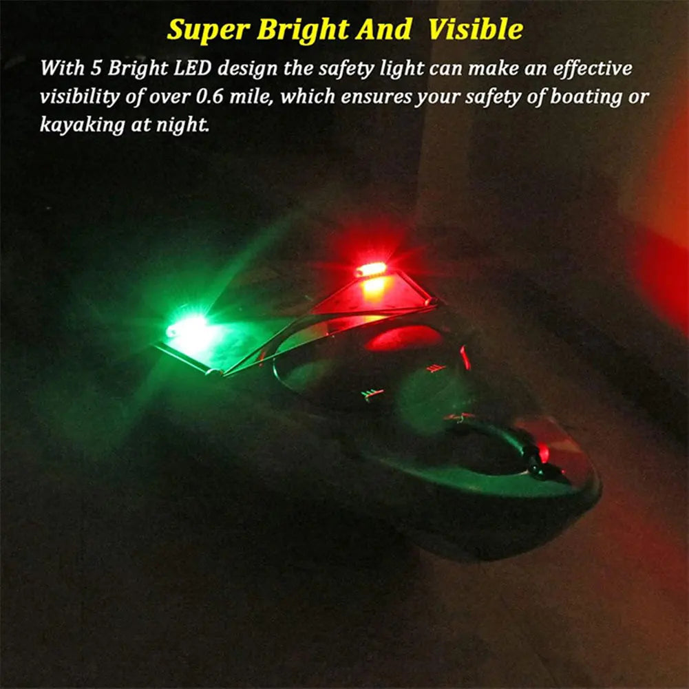 LED Boat Navigation Light 4 Modes Sailing Signal Lamp USB Charging Marine Yacht Warning Light for Night Kayaking Boating