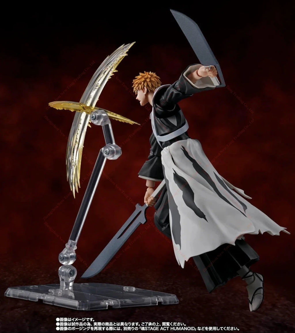 Auf Lager Bandai SHFiguarts Ichigo Kurosaki Dual Zangetsu Bleach Tausend-Jahre Blut Krieg Action Figur Spielzeug Modell Geschenk