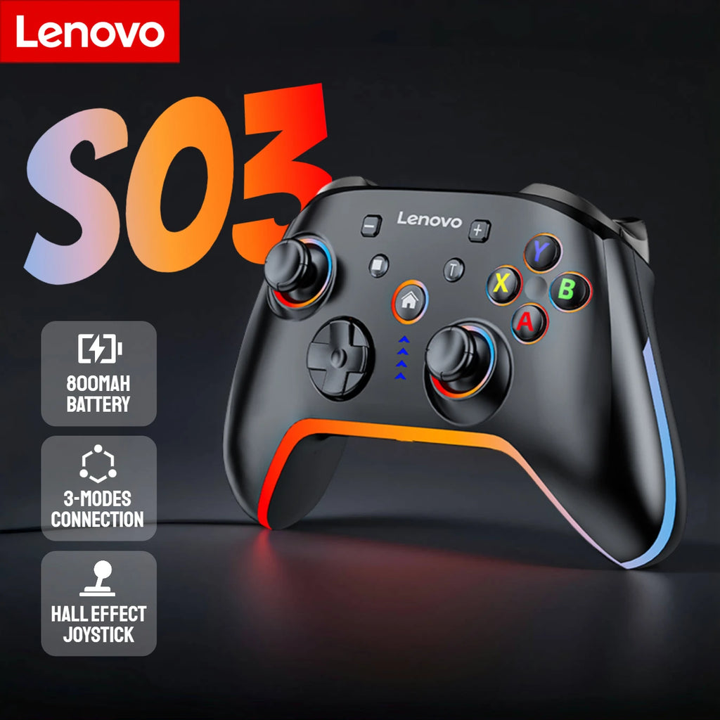Lenovo S03 Wireless Bluetooth Controller for Switch/Switch 2/OLED/Lite/PC/IOS/Android/Mobile Gamepad with Hall Effect Joystick