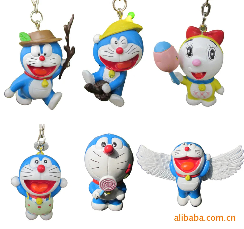 1Set Doraemon Anime Character Nobita Shizuka Action Figure Hand-made Cake Decor Car Ornament Model Doll Toys Kids Birthday Gift