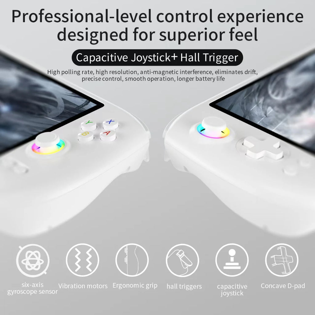 ANBERNIC RG557 Retro Handheld Game Video Player Console Android 14 12G+256G 5.48 inch AMOLED Screen 512G PS2 PSP Games Gift