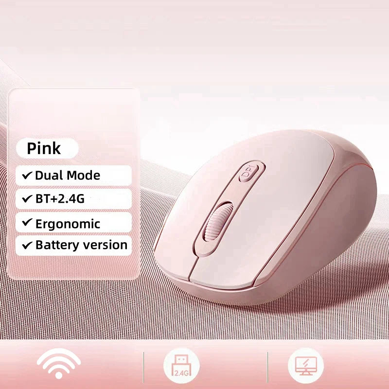 Dual Modus Drahtlose Maus Bluetooth-kompatibel 2,4G Batterie Optical Stille Maus 1600 DPI Für MacBook Laptop PC Spiel Büro