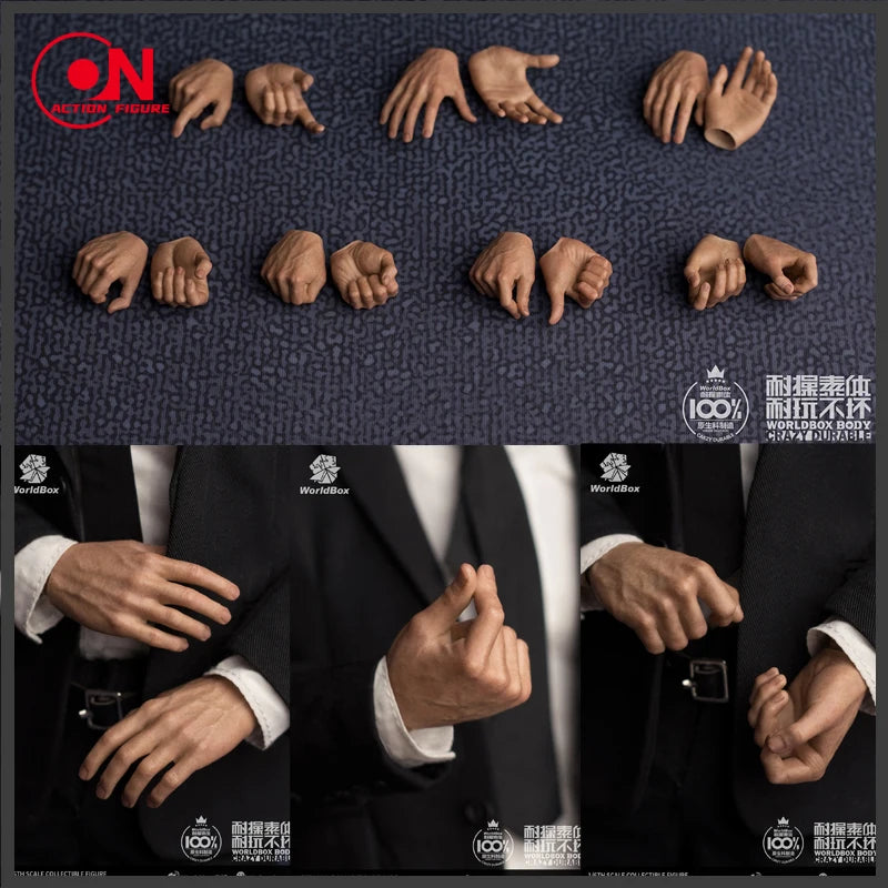 In Stock! Worldbox 1/6 Hands Shape Fingers Model Body Accessories Fit 12" Male Action Figure Dolls