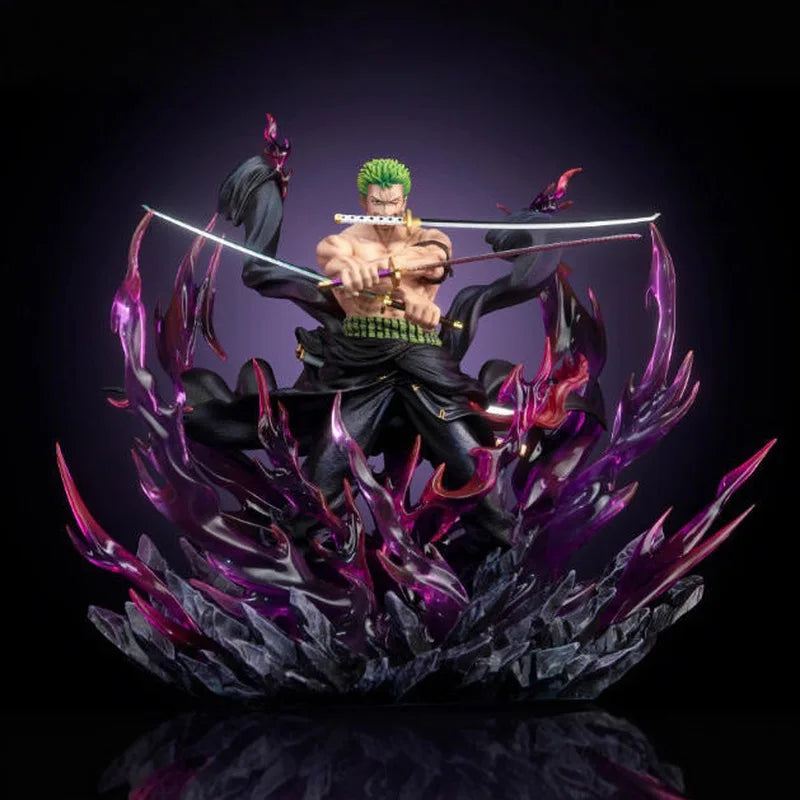 33cm Roronoa Zoro GK Figure One Piece Angry Battle Statue Collectible Model