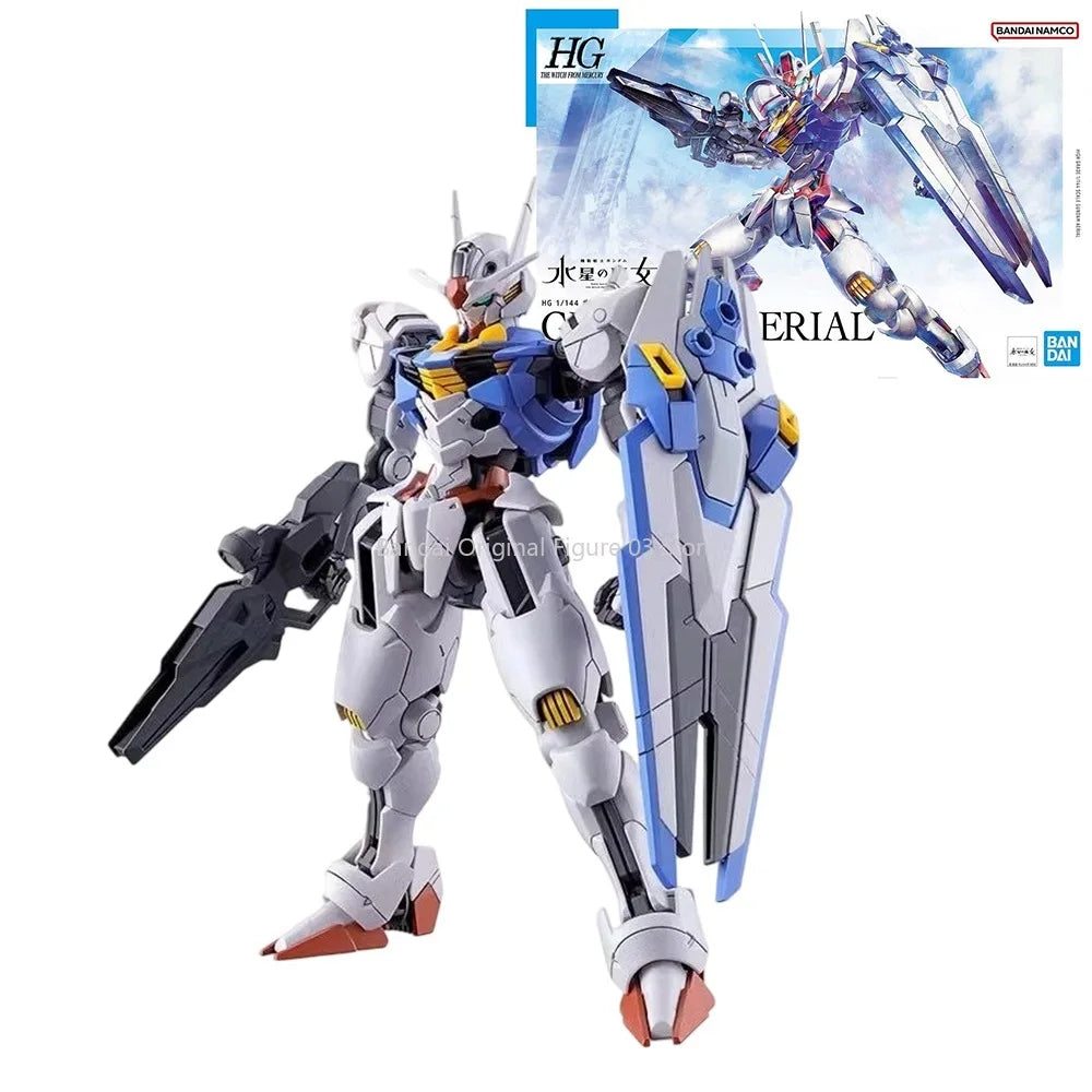 Bandai Genuine GUNDAM AERIAL THE WITCH FROM MERCURY  DISPLAY BASE HG Anime Action Figure Assembly Model Toys Gift Children