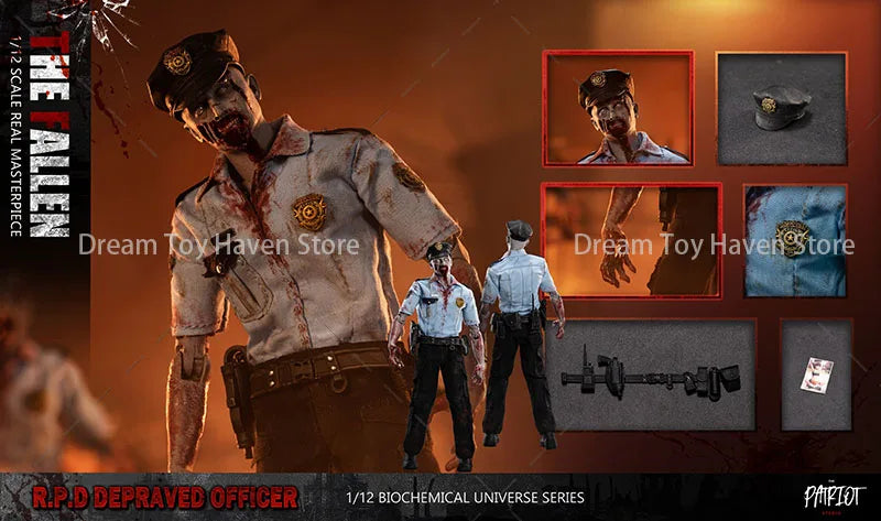 Patriot Studio 1/12 Scale Male Soldier Angry Zombie Police Officers Depraved Officer 6Inch Action Figure Collectible Dolls