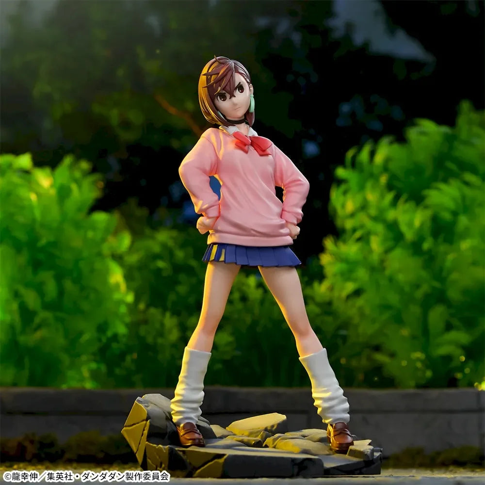 18CM Anime DAN DA DAN Ayase Momo Figure Humanoid Doll Ornament Model Toys Female Proportional Collect Holding Flowers PVC
