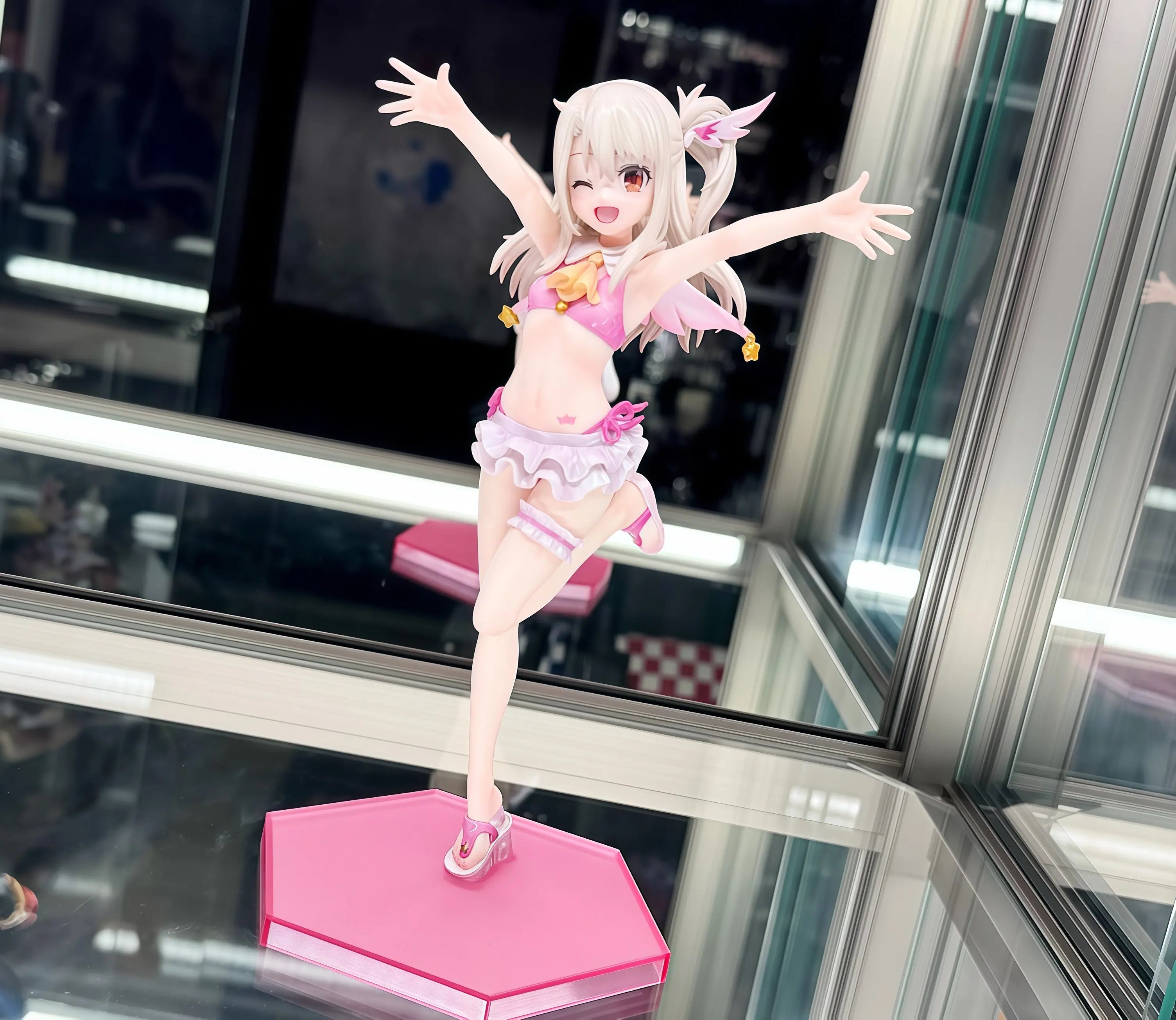 20cm Fate Kaleid Liner Illya And Miyu Swimsuit Ver Anime Gk Action Figure Collectible Model Desk Decoration Gift For Fans