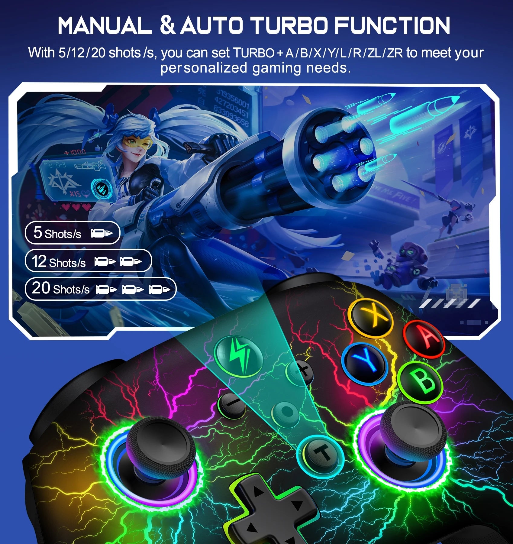 DinoFire Wireless Controller For Nintendo Switch OLED  Pro Gamepad for Switch Lite with 1000Mah Rechargeable Battery