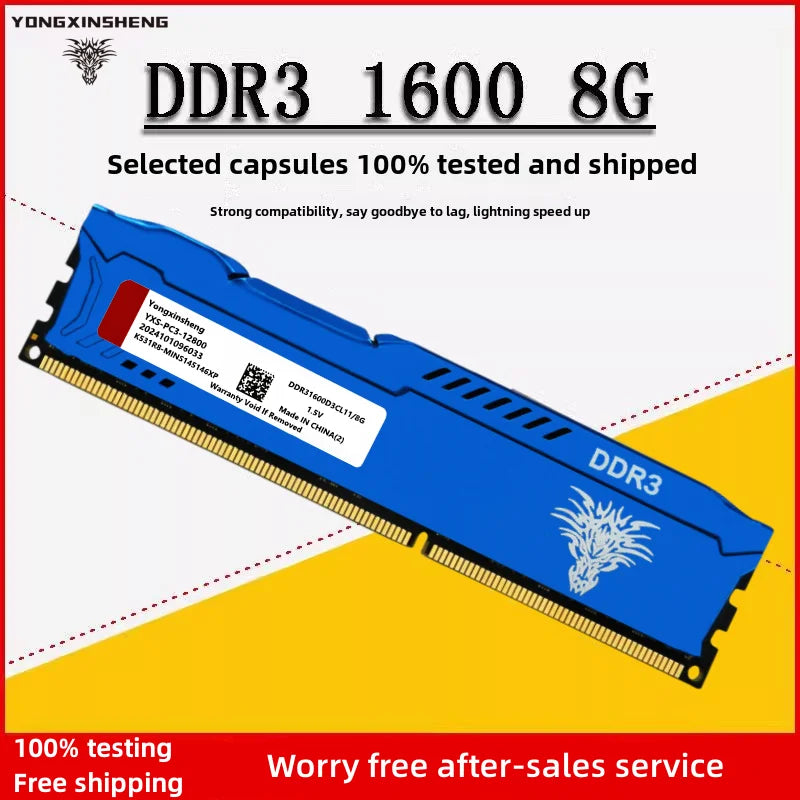 DDR3 4GB 8GB 1600MHz PC3-12800 240Pin CL11 DIMM Desktop Computer Kühlweste Speicher 1,5V RAM Computer teile memoria US lager