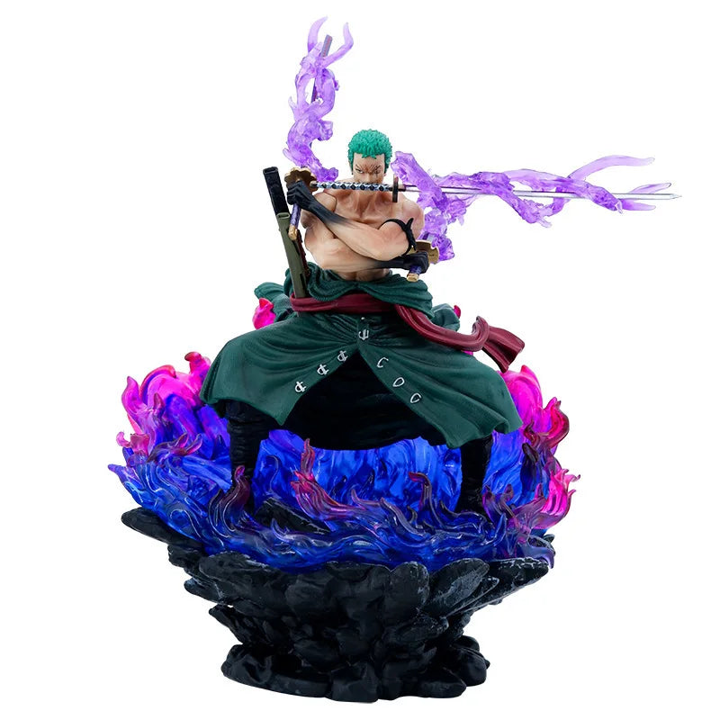 В наличност 30 см One Piece Gk Roronoa Zoro Аниме екшън фигурка Santoryu Three Knives Flow Ashura Манга статуя Декор Модел играчка