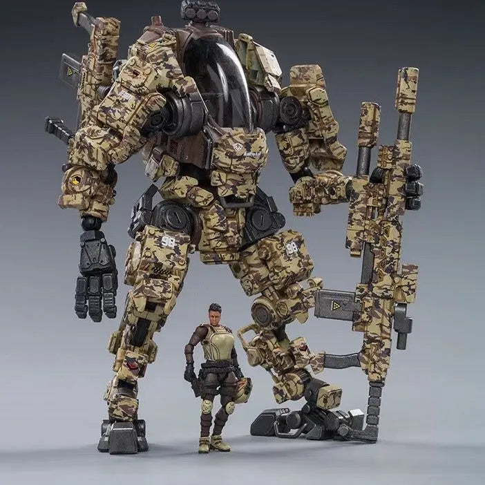 Official Genuine Joytoy Mecha, Steel Bone Robot Toy, Full Articulation Indust Equipped  Military Style Collectible Action Figure