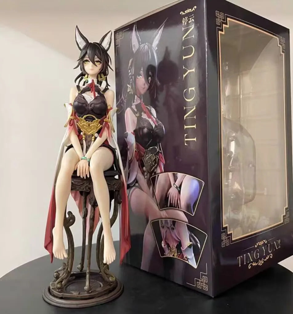 Hot New Game Peripheral Gk Anime Beautiful Girl Hand-Made Jingliu Pvc Box Decoration Model Statue Gift Tide Play Action Figure T