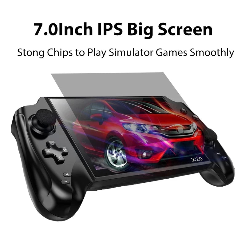 POWKIDDY X20 7,0 Zoll HD-Bildschirmkonsole Eingebautes 3000-Spiel Original Tragbares Retro-Handheld-Videospiel Kreatives Geschenk
