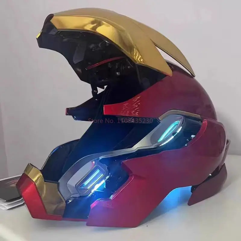 2025  Iron Man Mk5/Mk50 Figures Wearable Voice-Activated Deformation Helmet Around Marvel Animation Derivatives Model Toy Gift