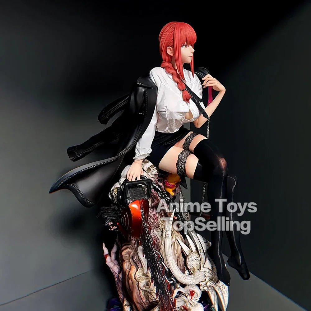 46cm/18.11in Anime Chainsaw Man Figure Makima Action Figures Pvc Statue Desktop Ornamen Collection Model Toys Gifts