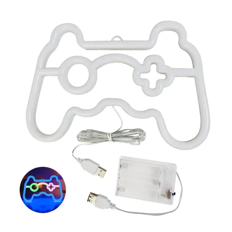 Gamepad Neon Sign for Gamer Room Wall Home Decoration Blue LED Night Light Playstation bar Game hall Lamp Cool Gifts