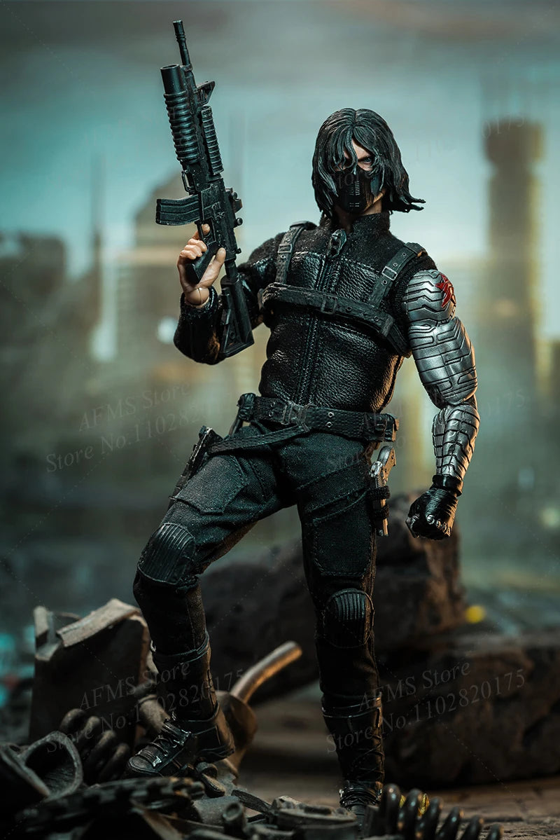 Nota Studio 1/12 Scale Collectible Figure Winter Soldier Bucky Barnes Masked Killer 6" Leather Deluxe Men Soldier Action Figure