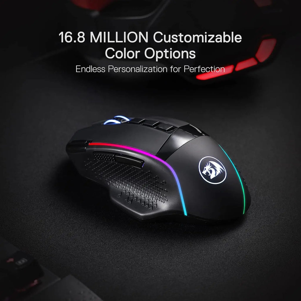 Безжична геймърска мишка Redragon M991, 19000 DPI, кабелна/безжична, с RGB подсветка на клавишите Rapid Fire