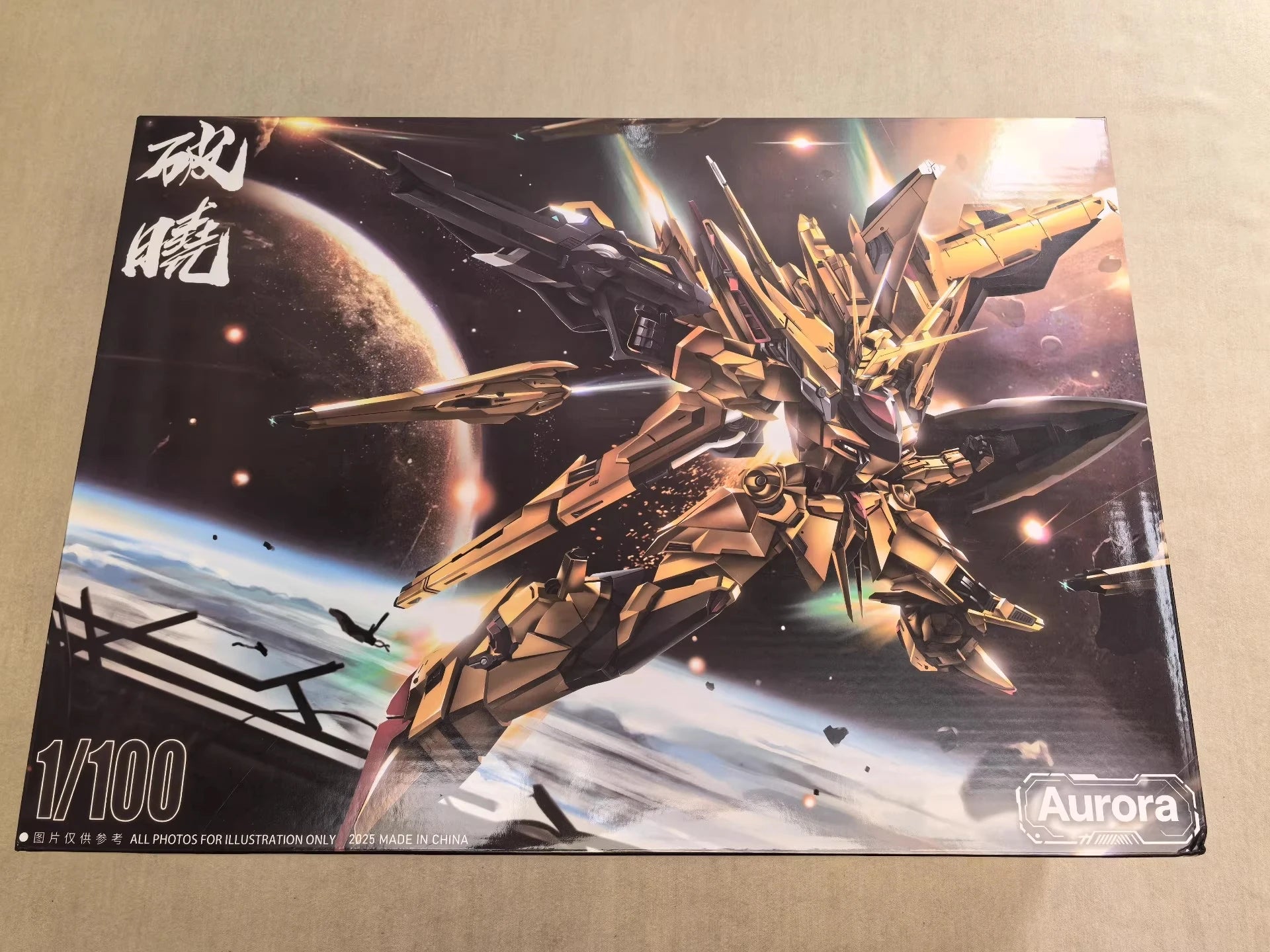 In Stock AURORA MODEL DAWN MG AKATSUKI 1/100 Assembly Movability Model Toys Alloy skeleton Pre-coated Double Backpack