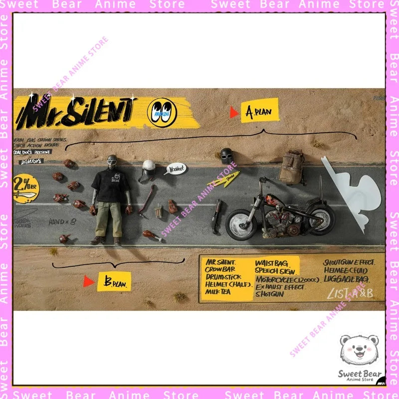 In Stock DAMTOYS Black Dog Mr. Quiet PES038 Desperate Gas Station Action Figure Anime Model Trendy Toys Desktop Doll
