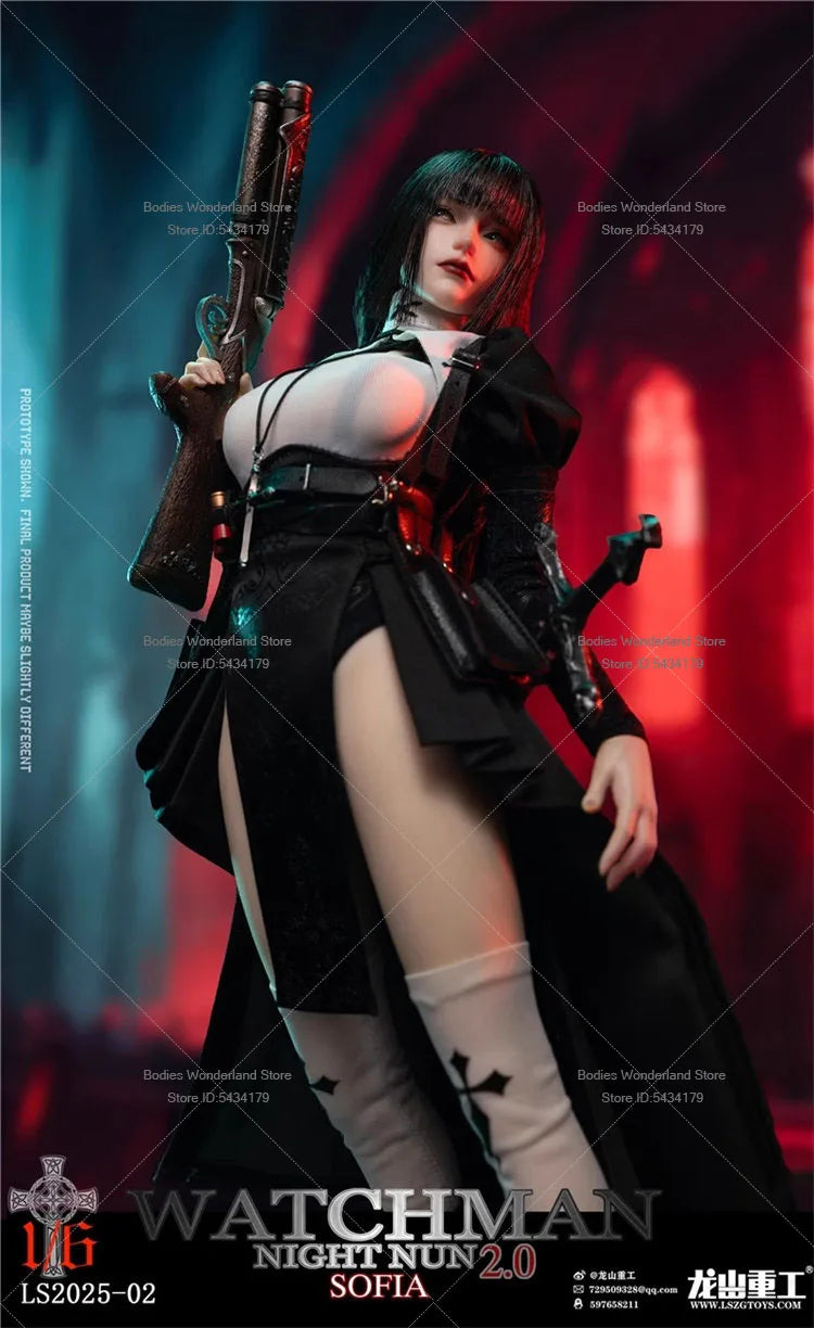 In Stock LS2025-02 1/6 Scale Female Soldier Sophia Night Redemption Nun 12inch Action Figure Model Gifts