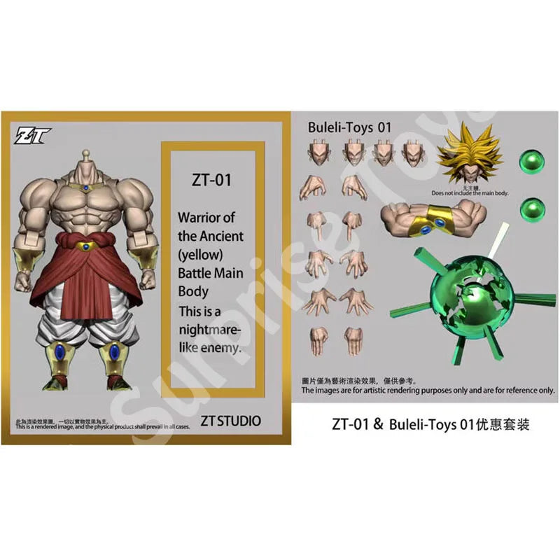 In stock ZT Studio ZT02 03 Broly Action Figure Dragon Ball Super Saiyan Broly  Articulated Collectible Model Super Action Figure