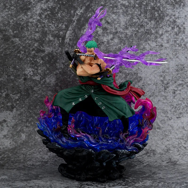В наличност 30 см One Piece Gk Roronoa Zoro Аниме екшън фигурка Santoryu Three Knives Flow Ashura Манга статуя Декор Модел играчка