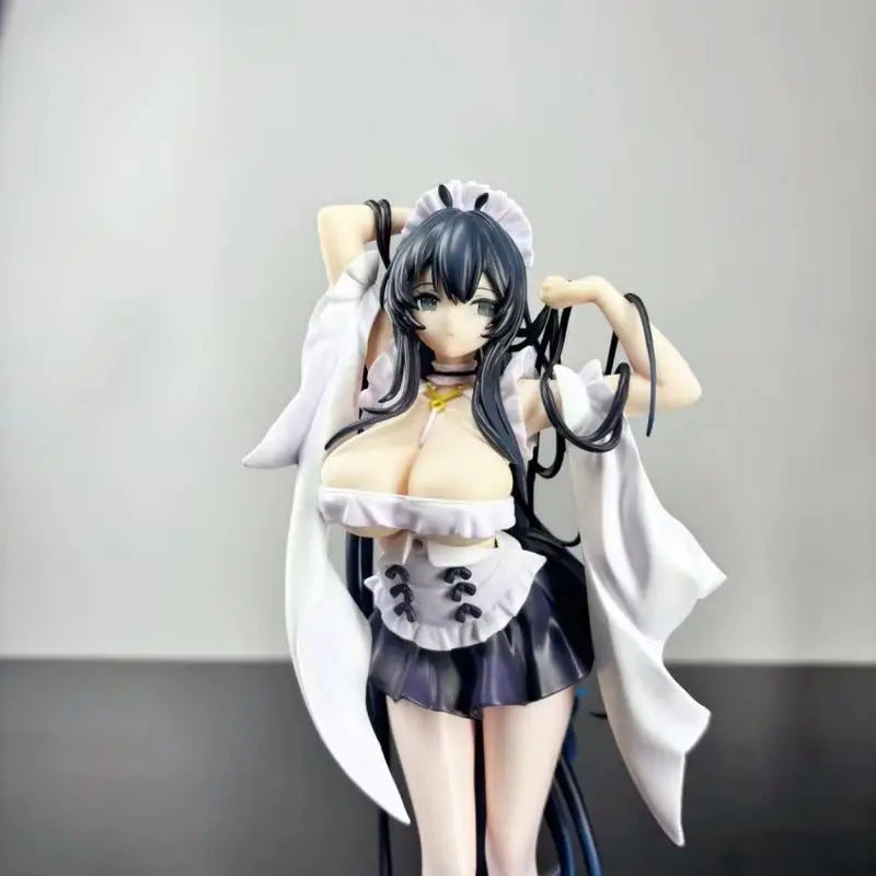 26cm Azur Lane Indomitable Ms. Motivationless Maid Girl Anime Figure Pvc Action Figure Model Collection St Louis Statue Model